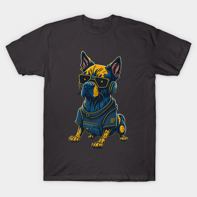 Kawaii Cute Sci Fi Cartoon Dog Design T-Shirt by Moxie Vibe